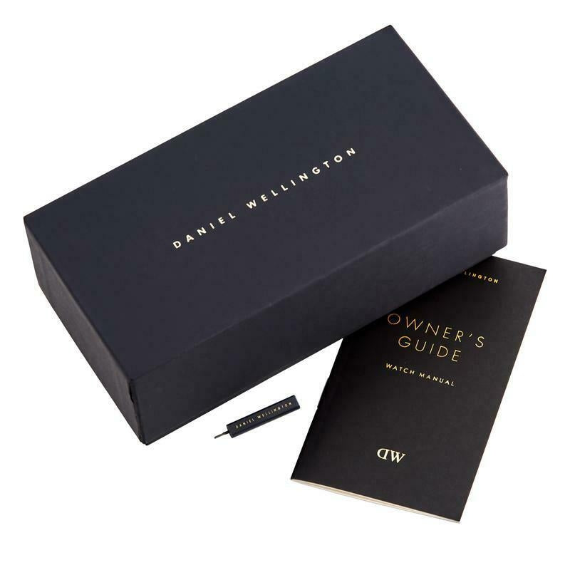 Orologio Uomo Daniel Wellington Cronografo Quarzo Acciaio Rosè Pelle Nero DW00100646