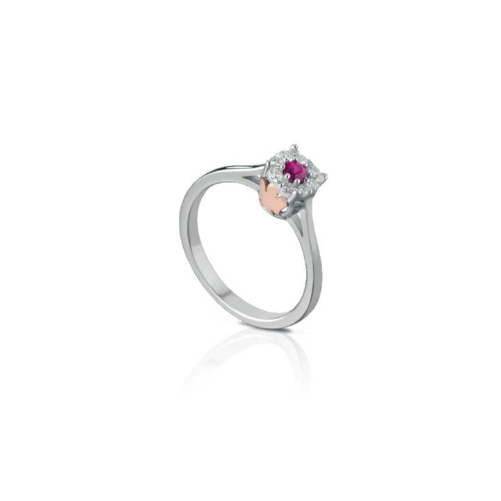Anello Donna Roberto Giannotti Oro 9 KT Diamanti Bianchi Rubino Rosso LUX202R