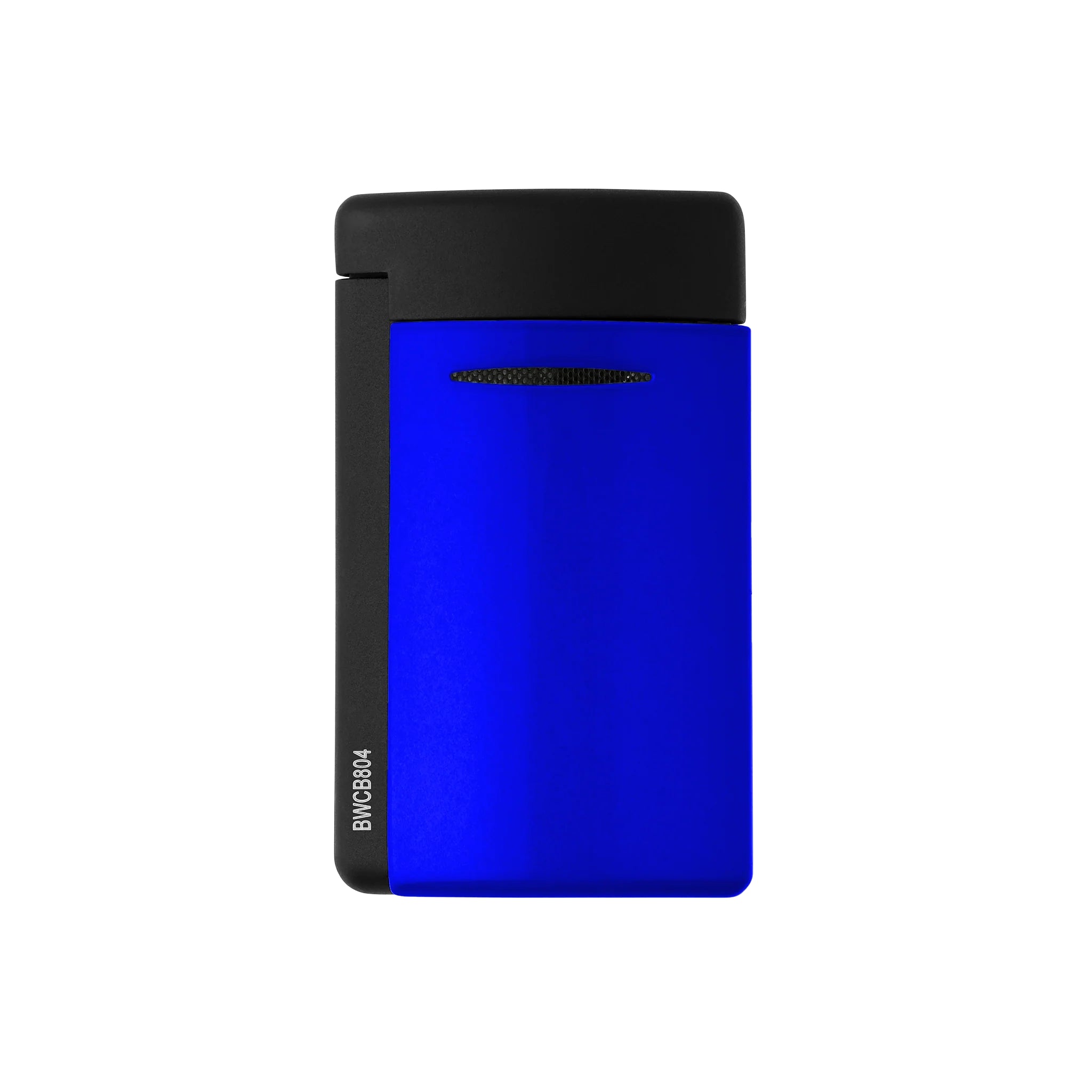 Accendino Uomo Dupont MiniJet Acciaio Nero Opaco Blu Fluo 010871