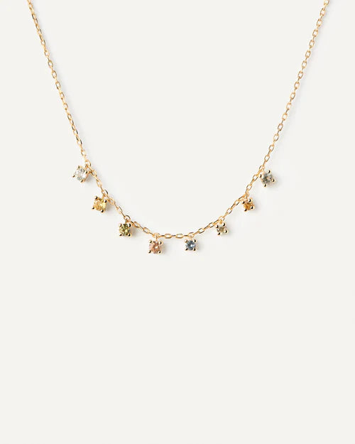 Collana Donna PDPaola Argento Dorato 925 Zirconi Multicolori CO01-839-U