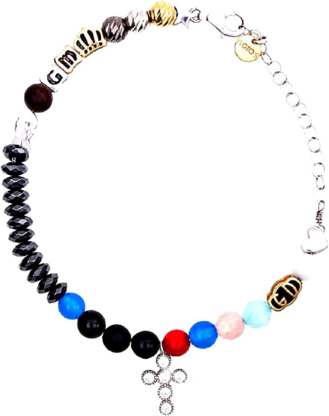 Bracciale Iesus Vita Di Gesù Croce Cristalli Bianchi Argento 925 AGI1000/B-ZB