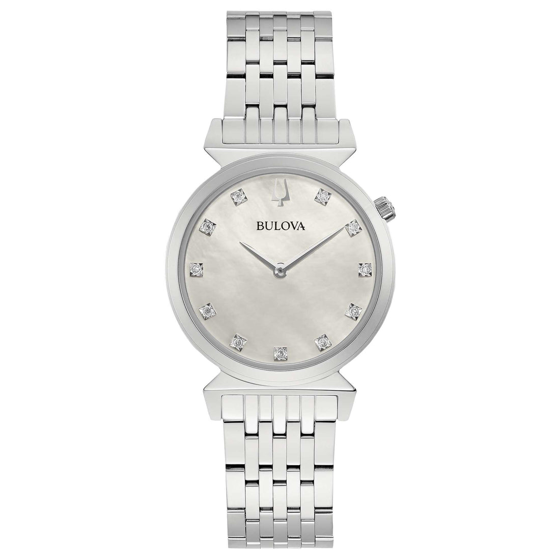 Orologio Donna Bulova Quarzo Solo Tempo Madreperla Diamanti 96P216