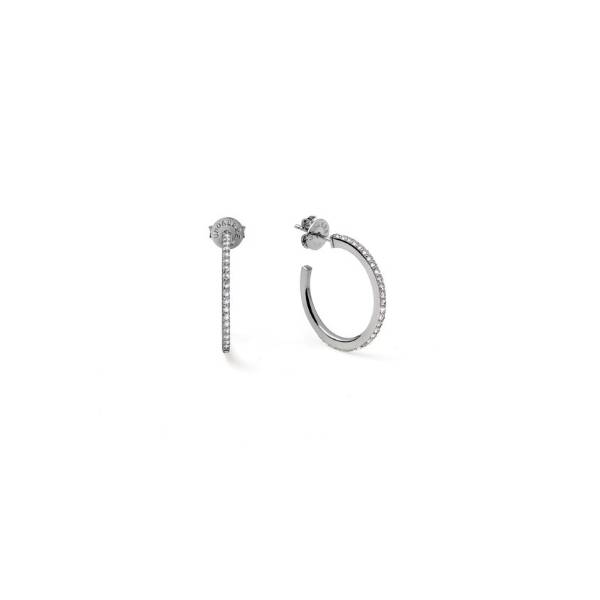 Orecchini Donna Unoaerre Bronzo Semicerchio Zirconi Bianchi 587100