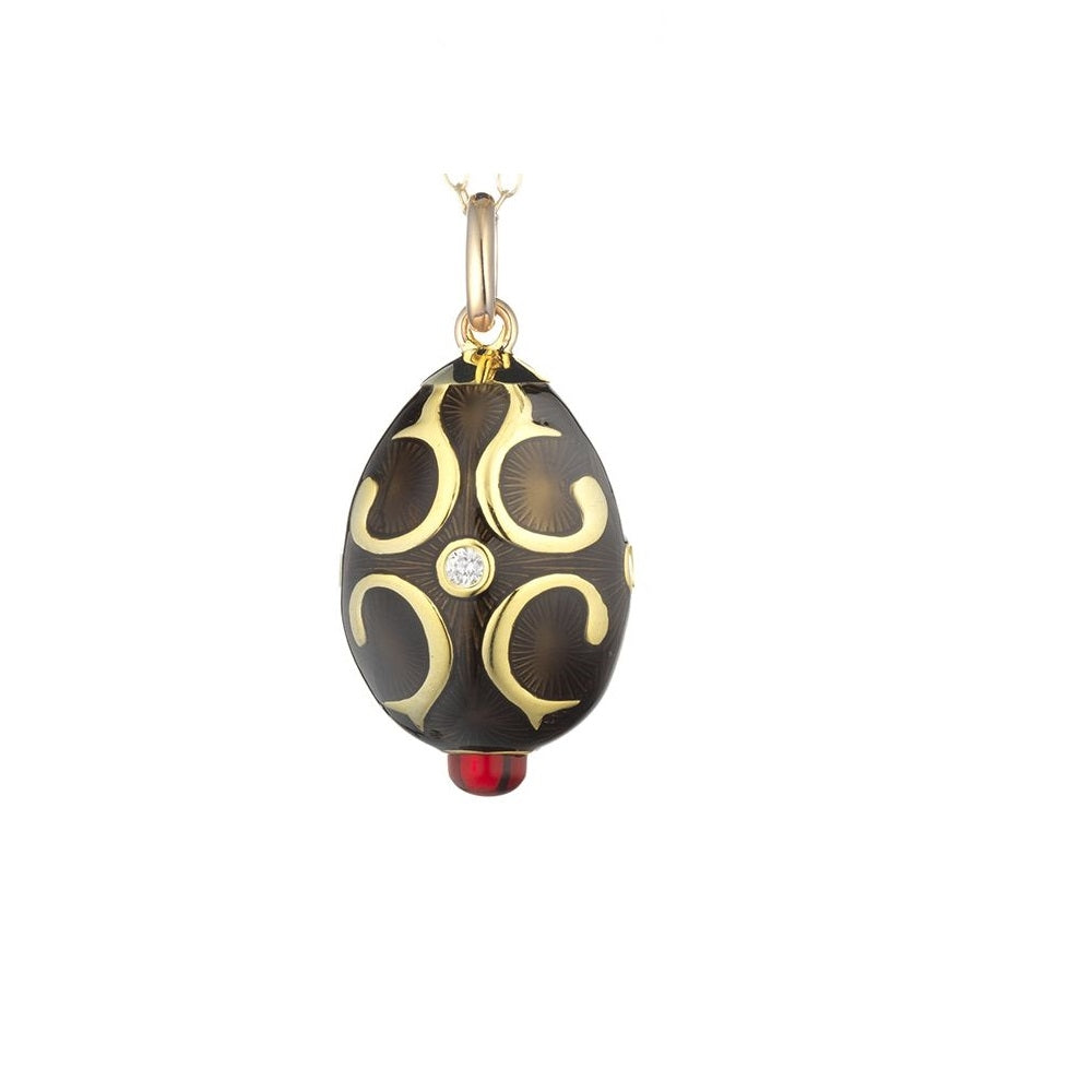 Ciondolo Tsars in Argento e Smalto marrone con Zirconi – Peter Carl – R816B
