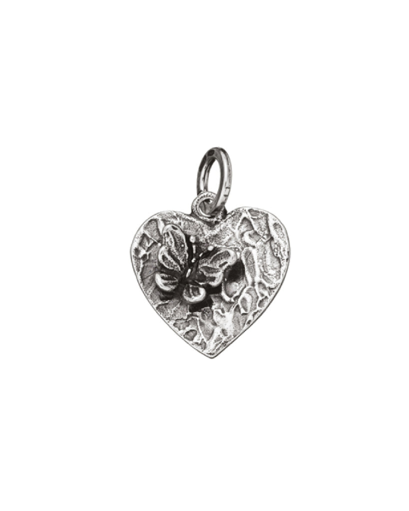 Charm Donna Giovanni Raspini Argento 925 Cuore Con Farfalla Realizzato A Mano 08741