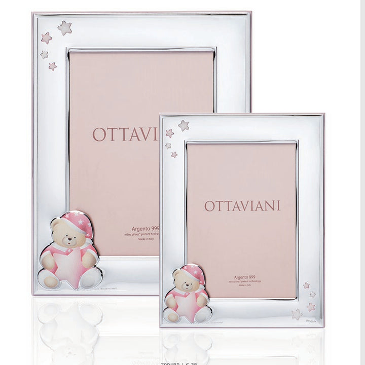 Portafoto Ottaviani Argento 999 Nascita Bimba Orsetto 13x18 7004AR