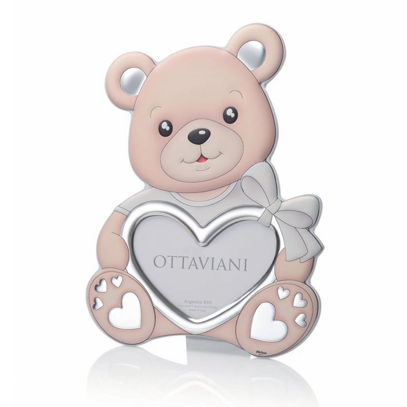 Portafoto Ottaviani Argento 999  Nascita Collezione Orsettone 31x24 7027P