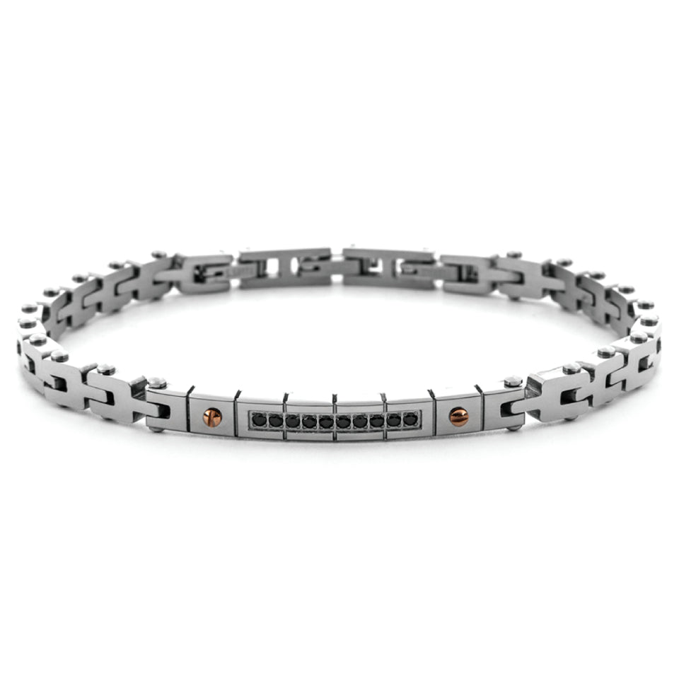 Bracciale 4US Cesare Paciotti Uomo Acciaio Semirigido Nero 4UBR7573