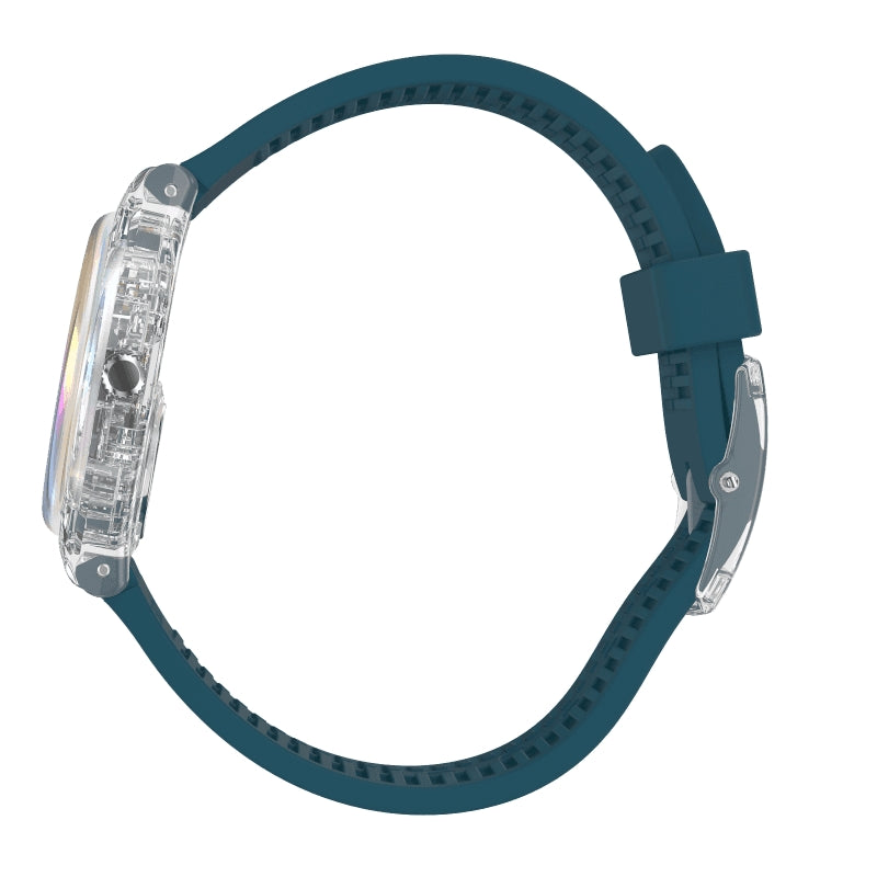 Orologio Uomo Bambino Swatch Quarzo Solo Tempo Numeri Blu Petrolio GE721