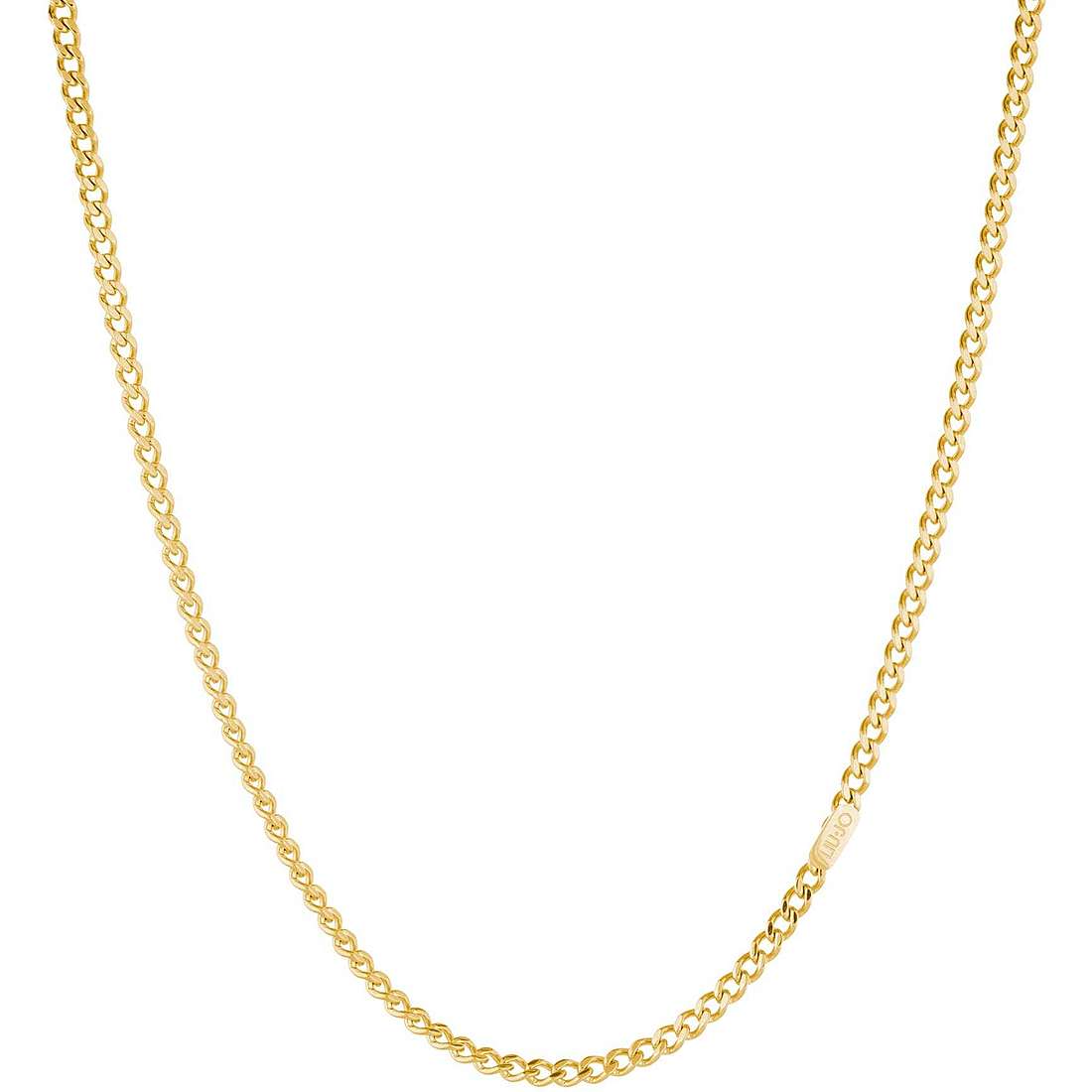 Collana Donna Liu Jo Acciaio Dorato Catena Groumette Liscia Traghetta Logo LJ1808
