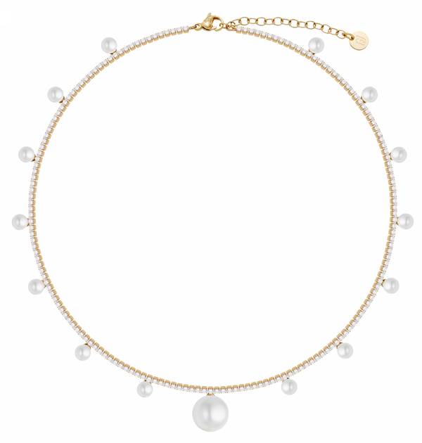 Collana Donna Liu Jo Acciaio Gold Perle Strass LJ3021