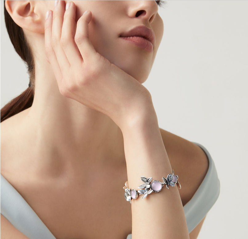 Bracciale Donna Giovanni Raspini Argento 925 Madreperla Rosa Quarzo Idrotermale 11383