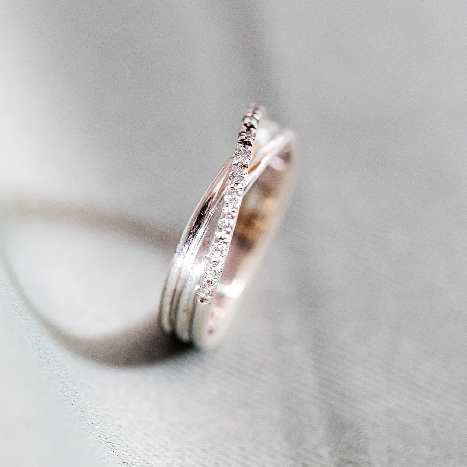 Anello Donna Filodellavita Rubinia 3 Fili Argento 925 Diam. Bianchi Mis 12 AN8ABT