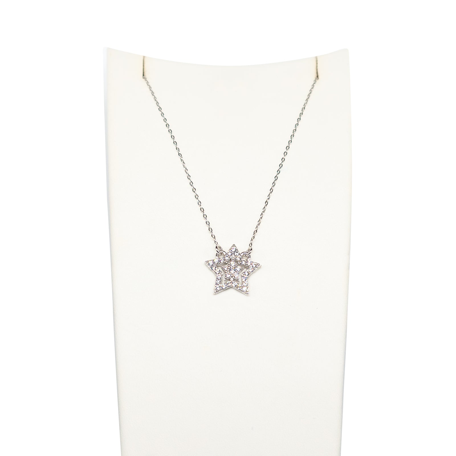 Collana Donna Re Mida Argento 925 Stelle Con Zirconi Bianchi C032