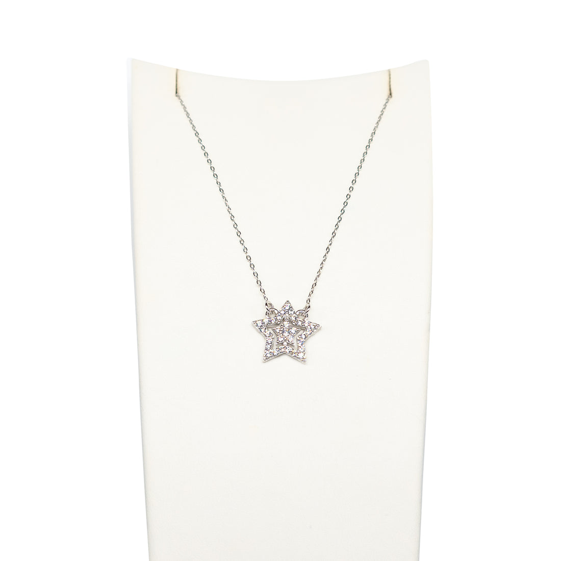Collana Donna Re Mida Argento 925 Stelle Con Zirconi Bianchi C032