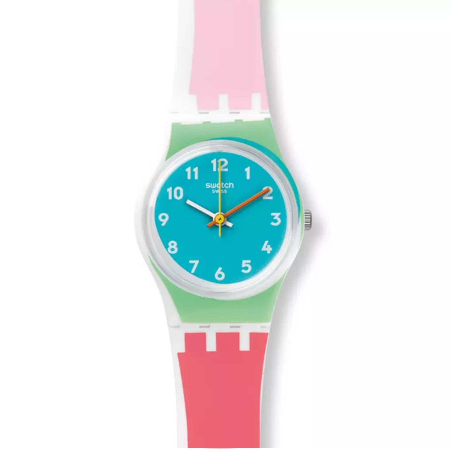 Orologio Donna Bambino Gomma Silicone Swatch Quarzo Solo Tempo Multicolore LW146