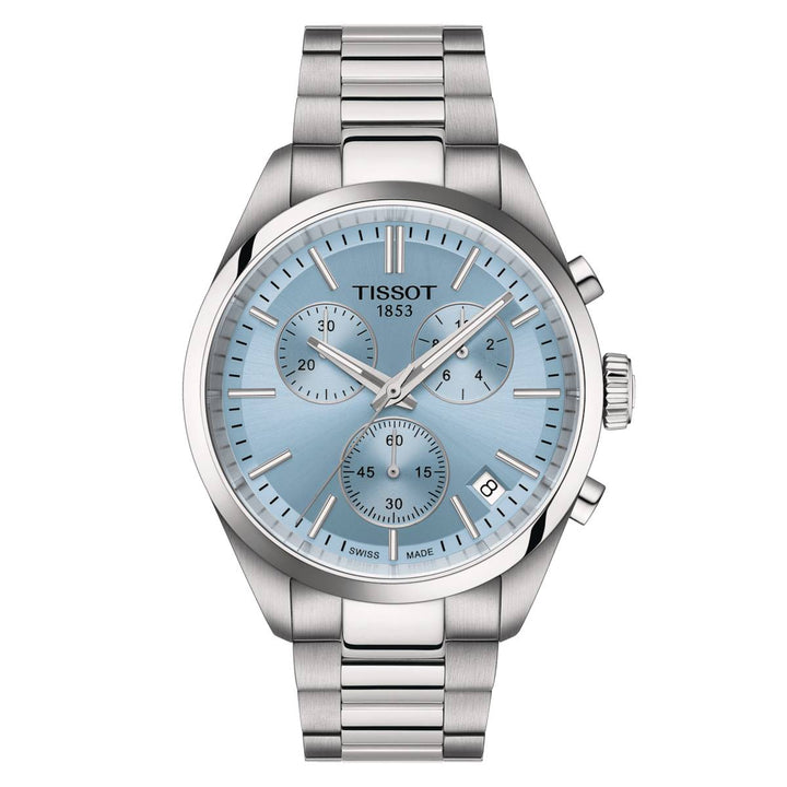 Orologio Uomo Tissot PR100 Azzurro Celeste Quarzo Cronografo Data T1504171135100