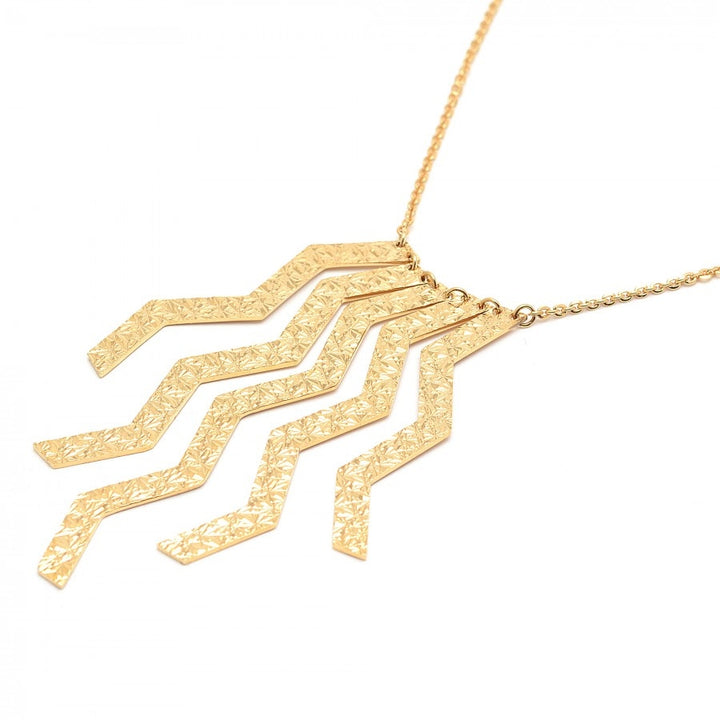 Collana Donna Rebecca Bronzo Placcato Oro Decorazione Zig Zag BSLKBO39