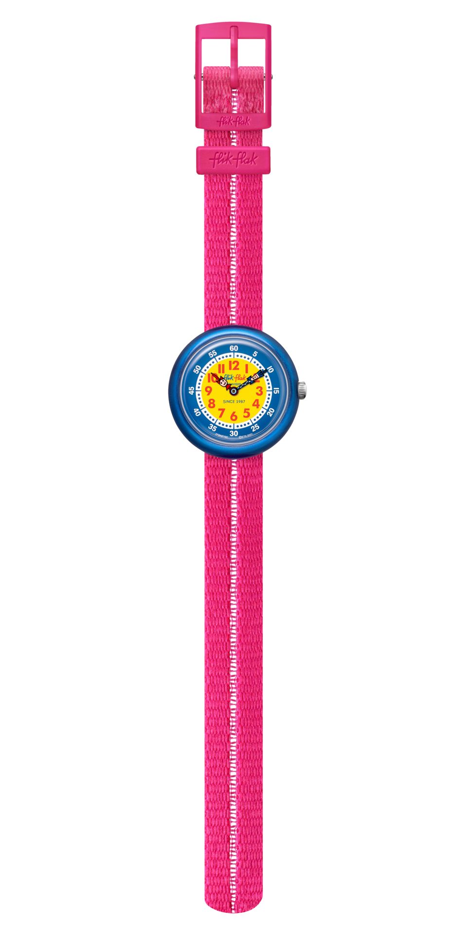 Orologio Bambina Swatch Flik Flak Quarzo Solo Tempo Rosa Numeri ZFPNP190