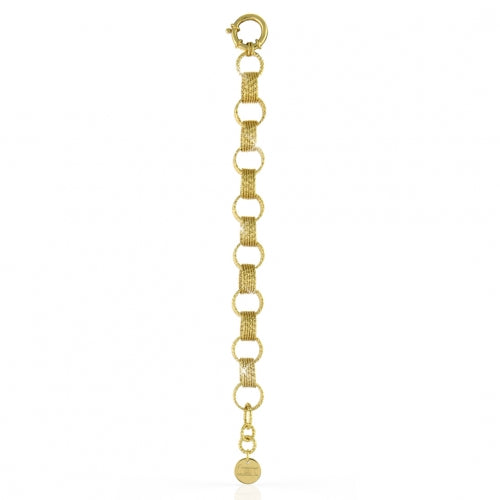 Bracciale Donna Unoaerre Bronzo Dorato Maglia Anelli Sfaccettata 466548