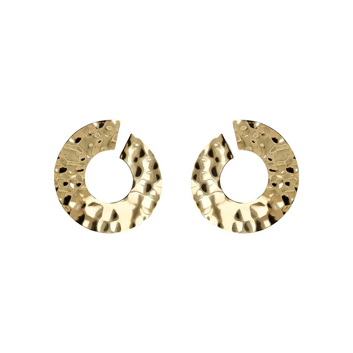 Orecchino Pendenti  Martellati ad Anello in lega placcata oro giallo 18kt WSET00767.YG