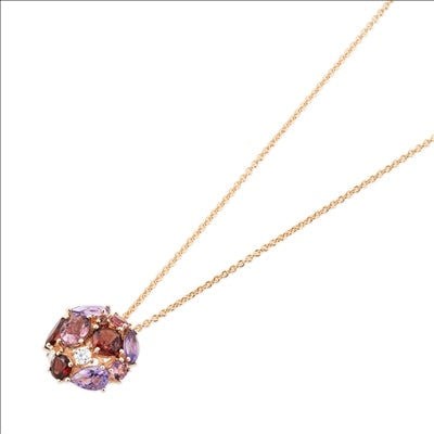 Collana Donna Ponte Vecchio Gioielli Oro 18 KT Ametista Diamante CP1758GRR-P