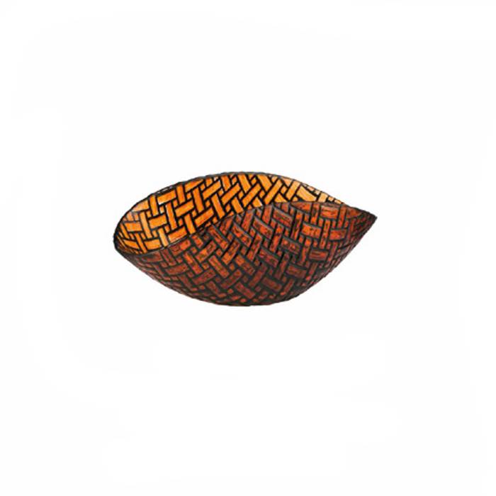 Coppetta Cristallo Onlylux Pattern Nero Arancio 20x12 cm OL03072