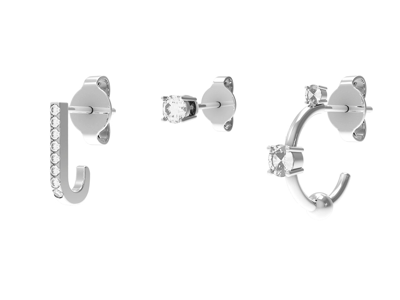 Orecchini Donna Argento 925 4US Cesare Paciotti Tris Punto Luce Zirconi 4UOR5750W