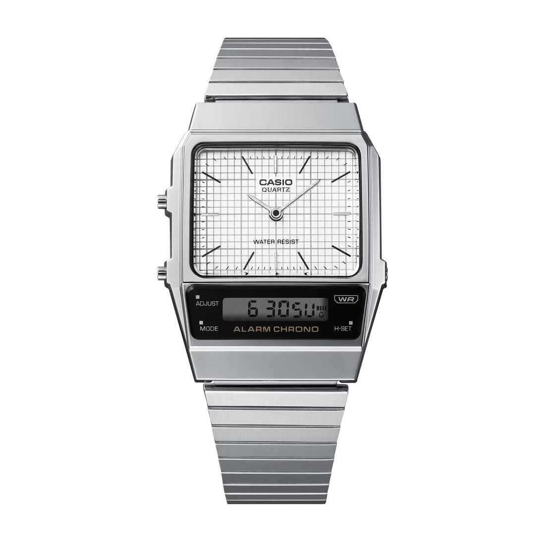 Orologio Unisex Casio Vintage Acciaio Quarzo Analogico Digitale Bianco AQ-800E-7AEF