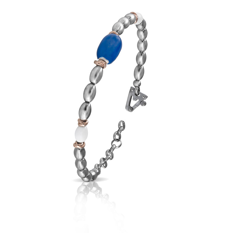Bracciale argento 925%, con smalti e ct. 0,01 diamante nero