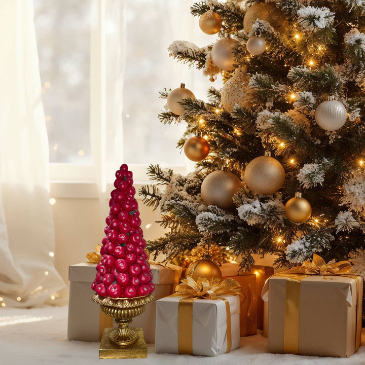 Albero Fade Porcellana Ross Oro Mele 50cm 57683