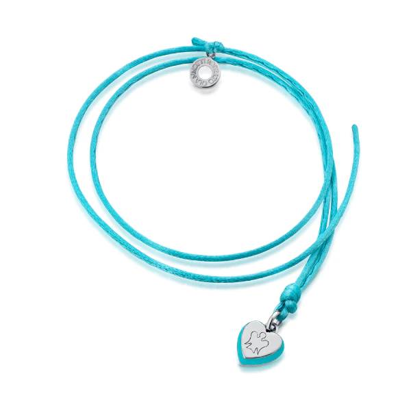 Collana Donna Roberto Giannotti Argento 925 Cordura Cuore Smalto Acquamarina GIA402