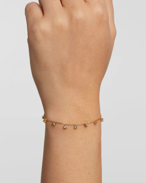 Bracciale Donna PDPaola Argento Dorato 925 Zircone Verde Blu Rosa PU01-782-U