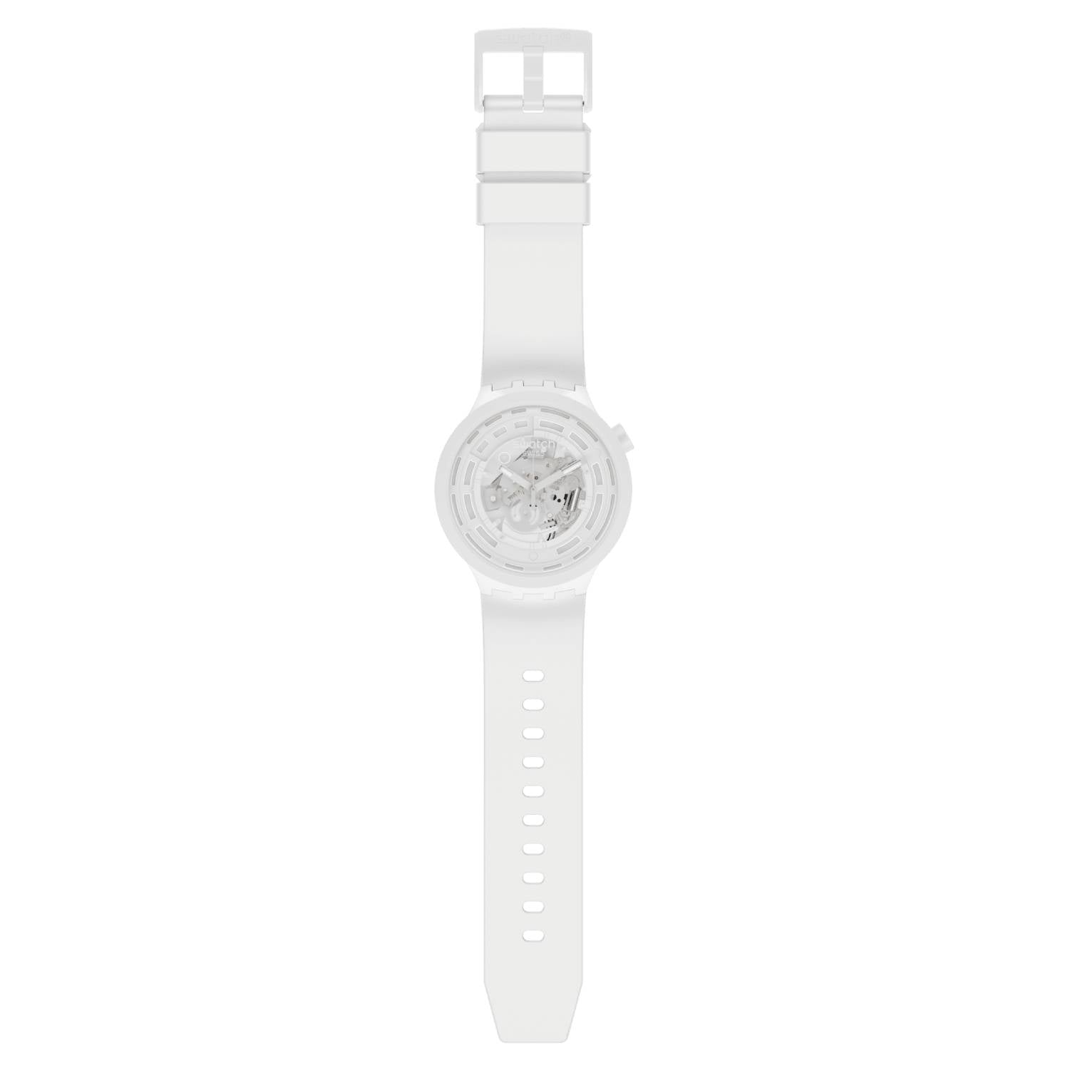 Orologio Uomo Swatch Gomma Quarzo Solo Tempo Bioceramic Scheletrato SB03W100