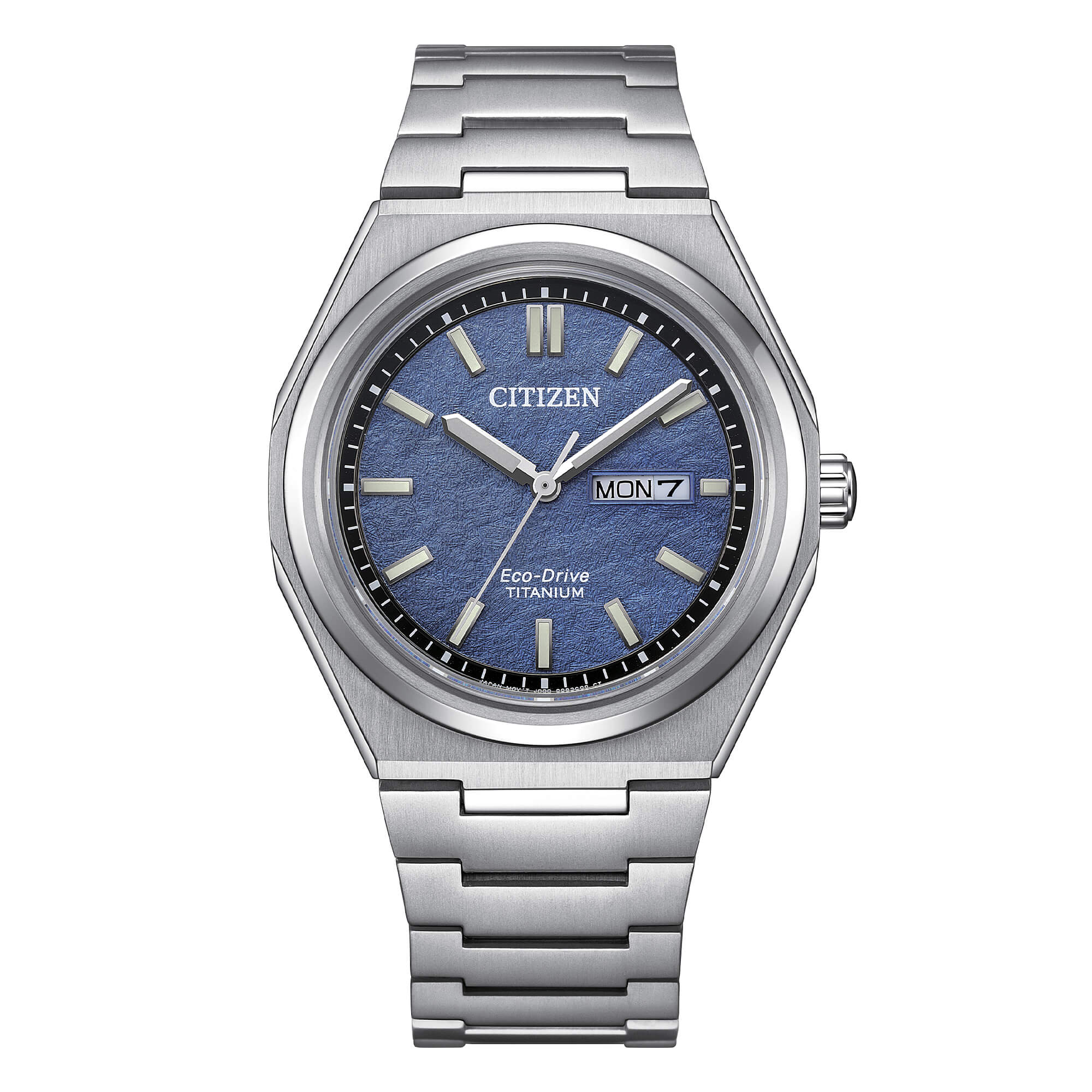 Orologio Uomo Citizen Eco-Drive Super Titanio Blu Doppia Data AW0130-85L