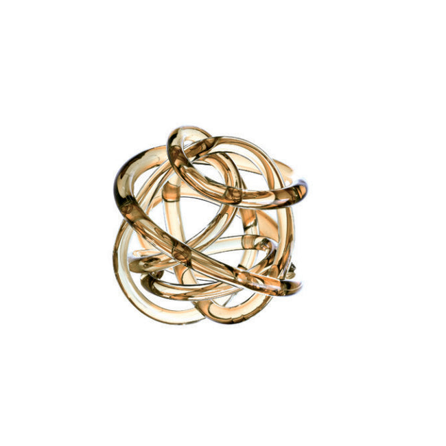 Scultura Cristallo Onlylux Nodo Dell'Amore Fumè 21 cm OL01656