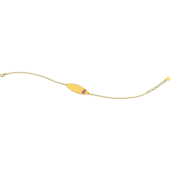 Bracciale Bambina Nanan Oro 9 KT Personalizzabile Orso Rosa NGLD0016