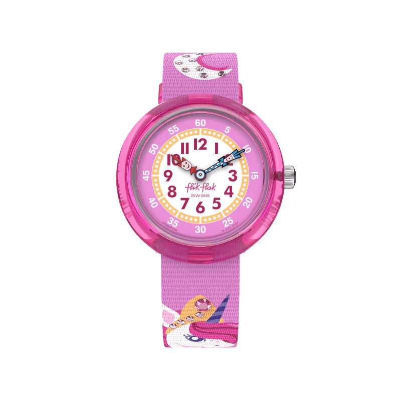 Orologio Bambina Swatch Flik Flak Dreaming Unicorn Quarzo Solo Tempo Rosa ZFBNP195