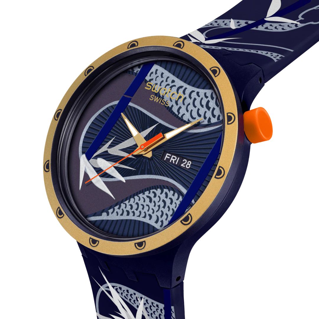 Orologio Unisex Swatch Blue And Golden Lithe Dancer Capodanno Cinese SB05Z700