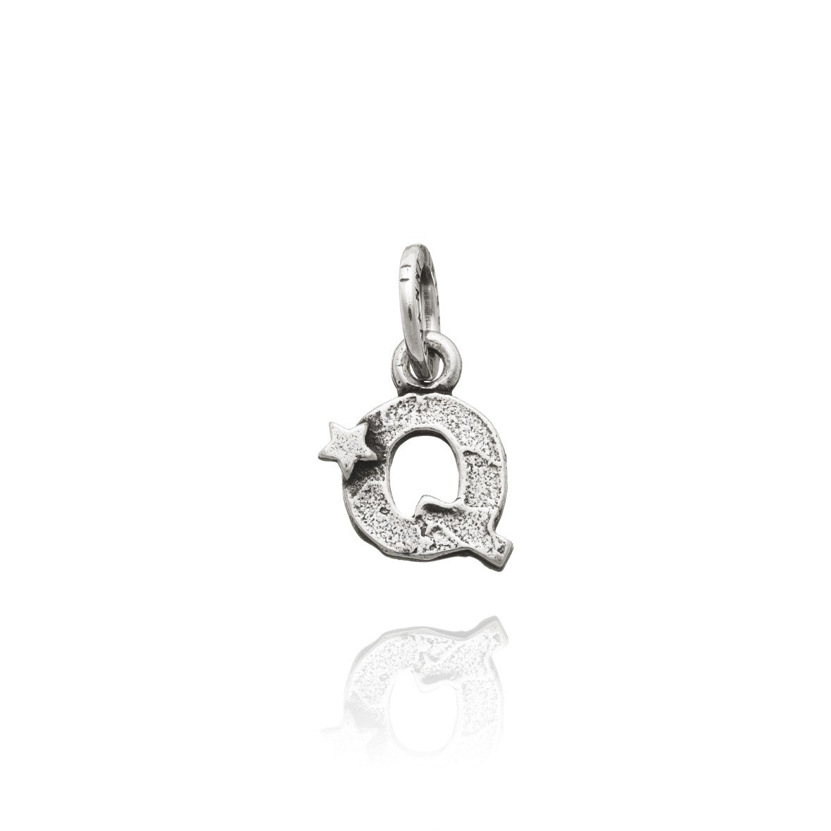 Charm Donna Giovanni Raspini Argento 925 Iniziale Q Con Una Stella Fatto A Mano 06661