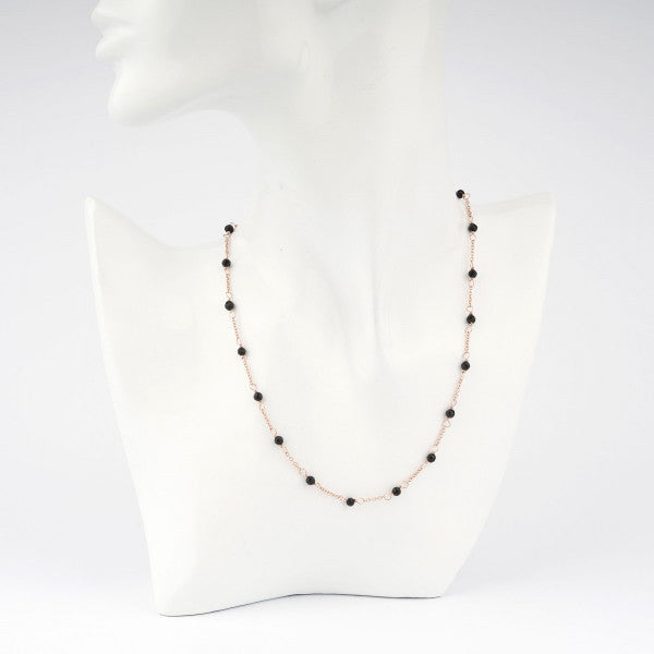 Collana Donna Cameo Italiano Argento Dorato 925 Girocollo CCX45-R NERO