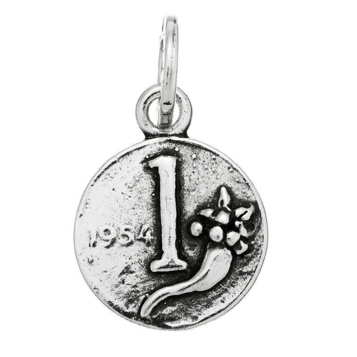 Charm Unisex Giovanni Raspini Argento 925 Moneta 1 Lira Realizzato A Mano 09454
