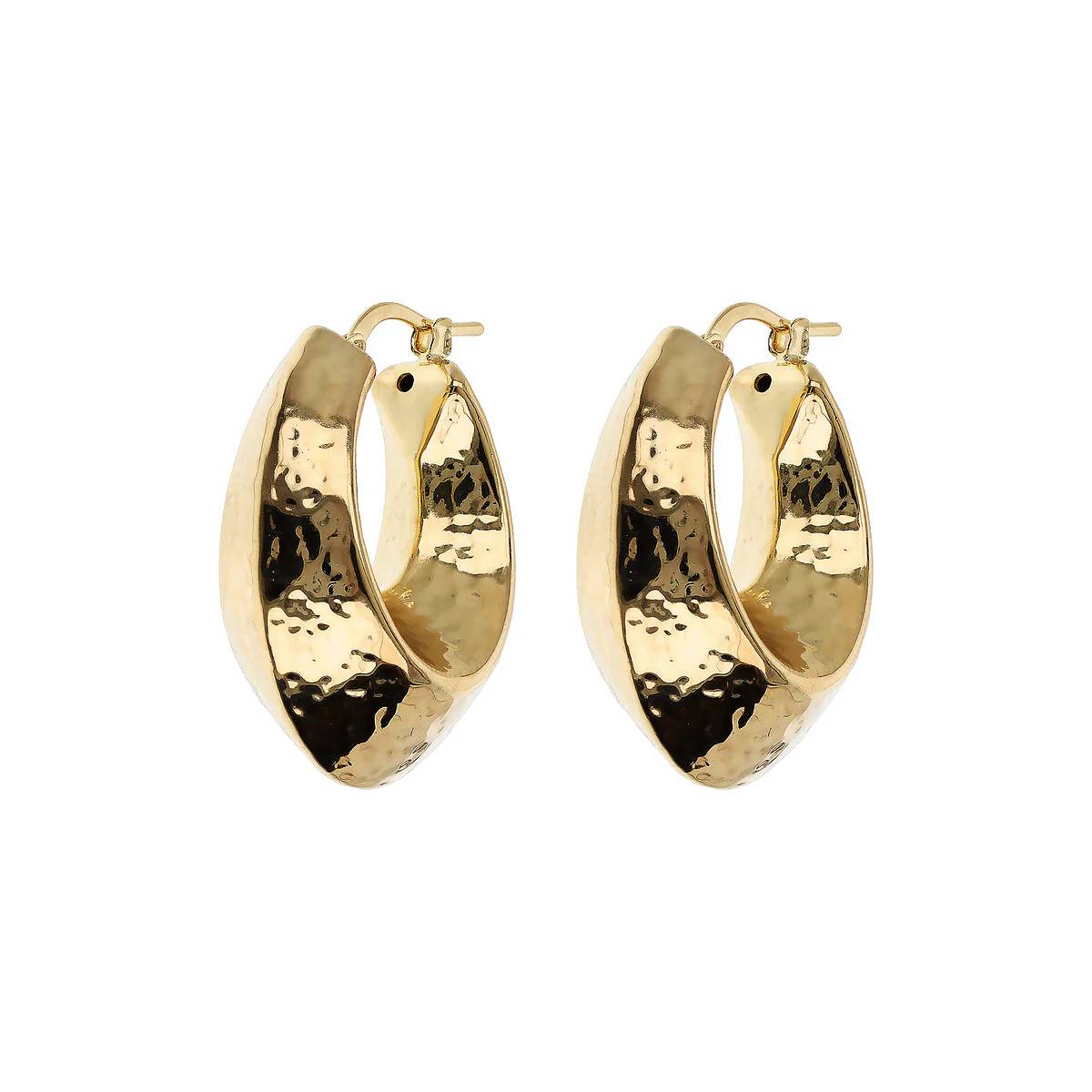 Orecchini Donna Etrusca Bronzo Dorato Cerchi Martellati Lucidi WSET00839.YG