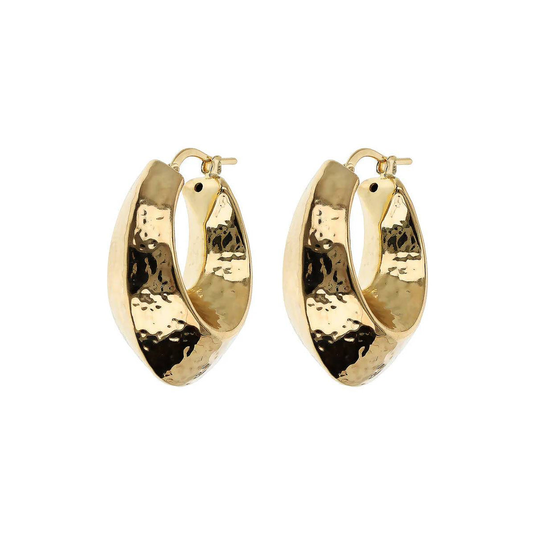 Orecchini Donna Etrusca Bronzo Dorato Cerchi Martellati Lucidi WSET00839.YG