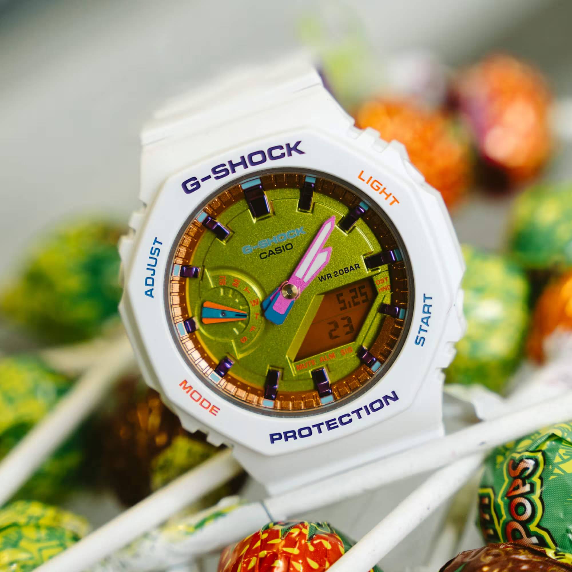Orologio Donna Casio G-SHOCK Gomma Quarzo Bianco Multicolore GMA-S2100BS-7AER