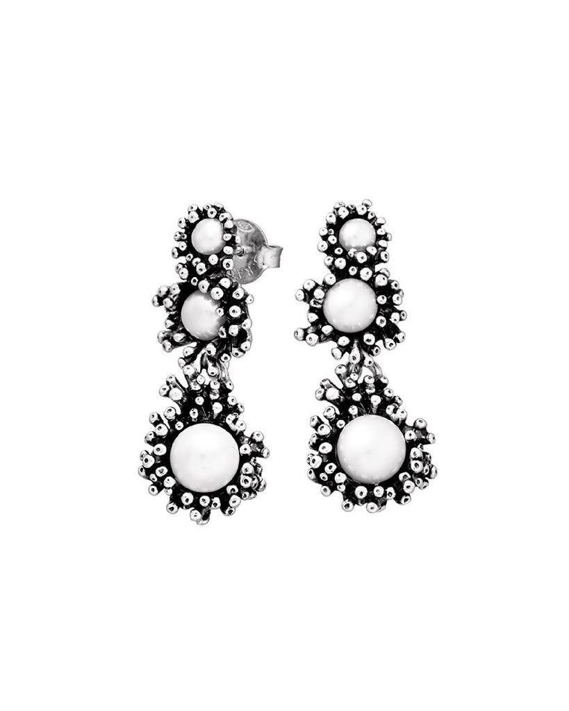 Orecchini Cascate Margherite con perla Argento Donna Giovanni Raspini