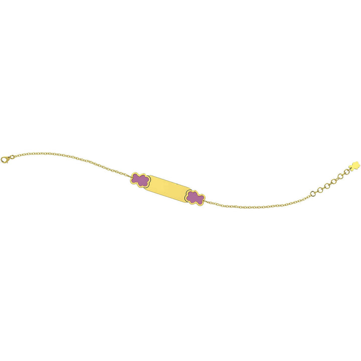 Bracciale Bimba Nanan Oro 9 KT Personalizzabile Orsi Rosa NGLD0022