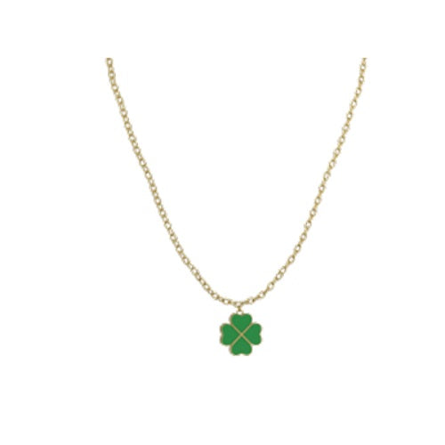 Collana bimbo Nanan oro 9Kt con ciondolo a quadrifoglio NGLD0078
