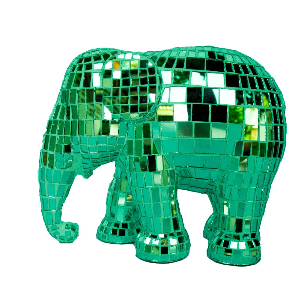 Scultura Elefante Onlylux Disco Lavorazione Stroboscopica Verde 15cm 8858831264281