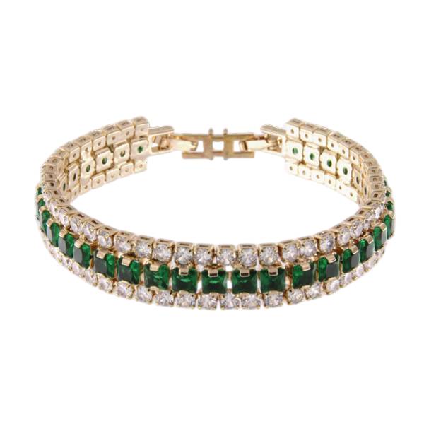 Bracciale Donna Magnolia Tennis Zirconi Bianchi Verde BC1025S